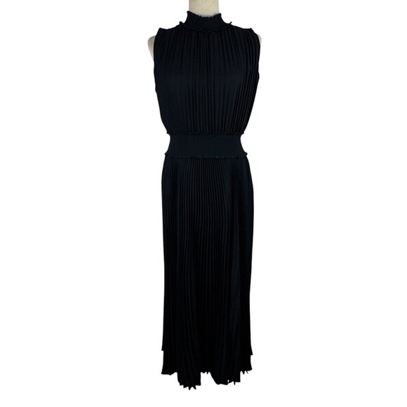 LIke new Nanette Lepore High Neck Pleated Sleeveless Maxi Dress Size 10 - Picture 4 of 15